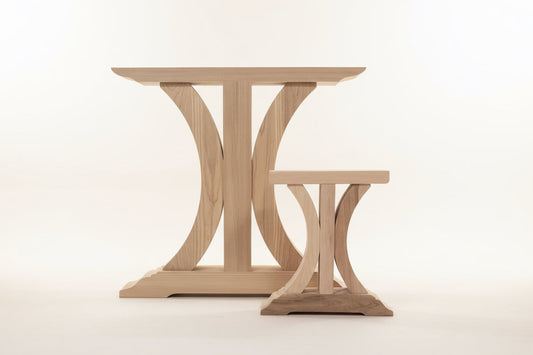 Crescent Trestle Bench Set